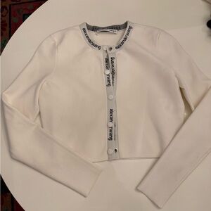 Alexander Wang White Jacket with Branded Trim